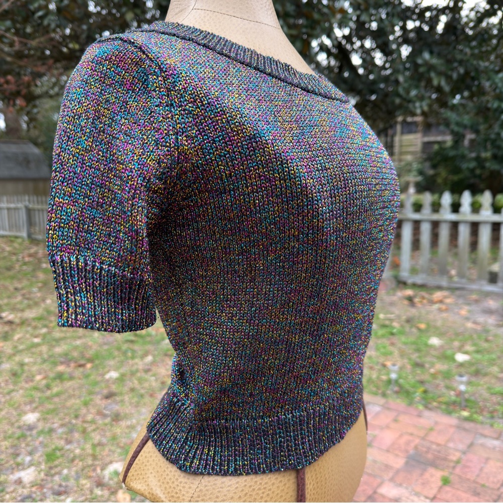 Debut Multicolor Short Sleeve Pullover Sweater - Picture 10 of 16